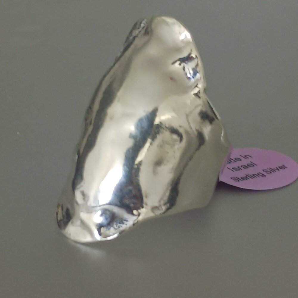 NOA ZUMAN Made In Israel Sterling Silver 925 Statement Oblong Ring Sz.9